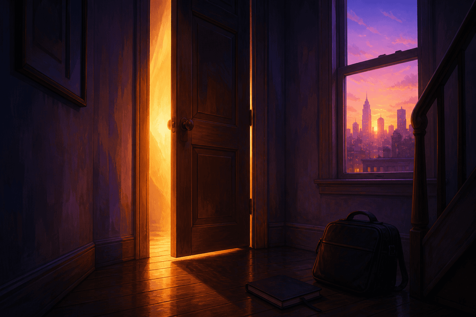 A door opening onto warm light, the next chapter of the path
