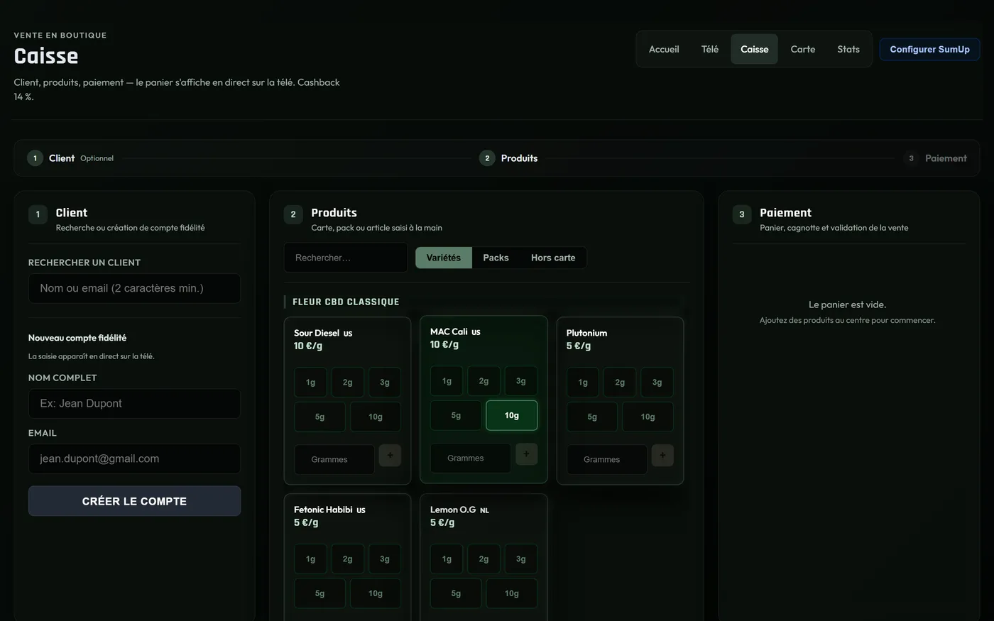 Green Jardin POS checkout